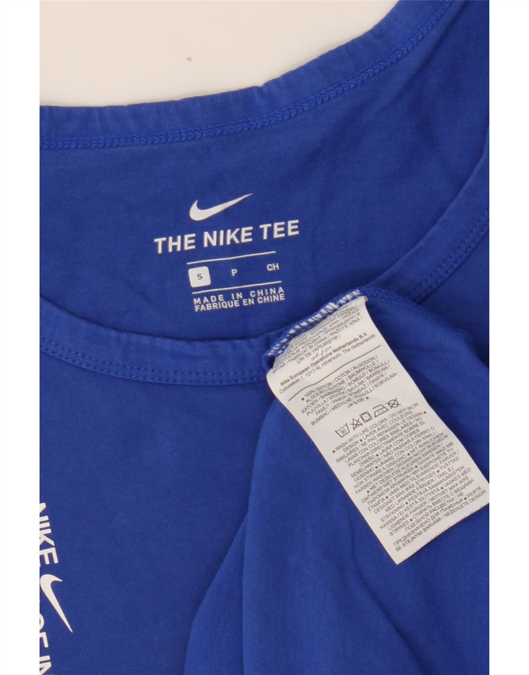 NIKE Masculino Graphic Vest Top Pequeno Algodão Azul Marinho