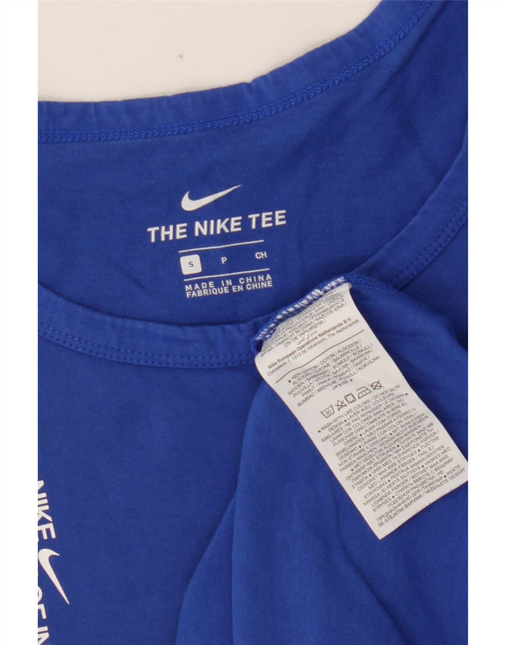 NIKE Masculino Graphic Vest Top Pequeno Algodão Azul Marinho