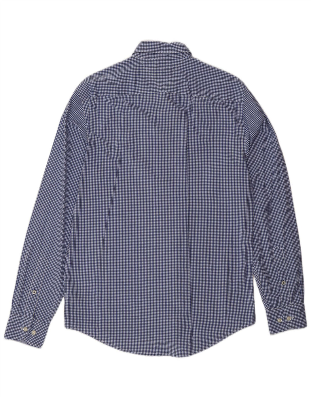 Tommy Hilfiger Camisa masculina New York Fit de algodão guingão azul médio