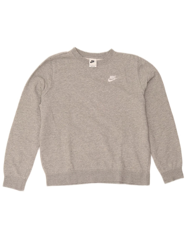 Nike Mens Moletom Jumper Pequeno Algodão Cinza