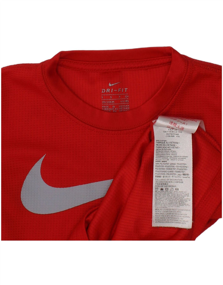 Top gráfico Nike Boys manga comprida 4-5 anos poliéster vermelho