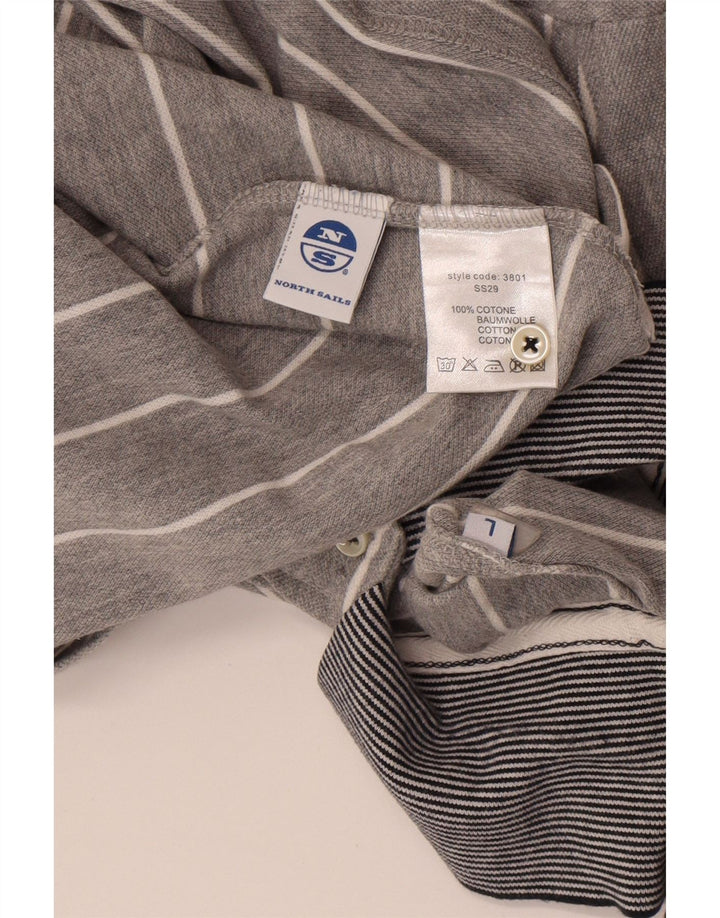 Camisa polo masculina North Sails grande algodão listrado cinza