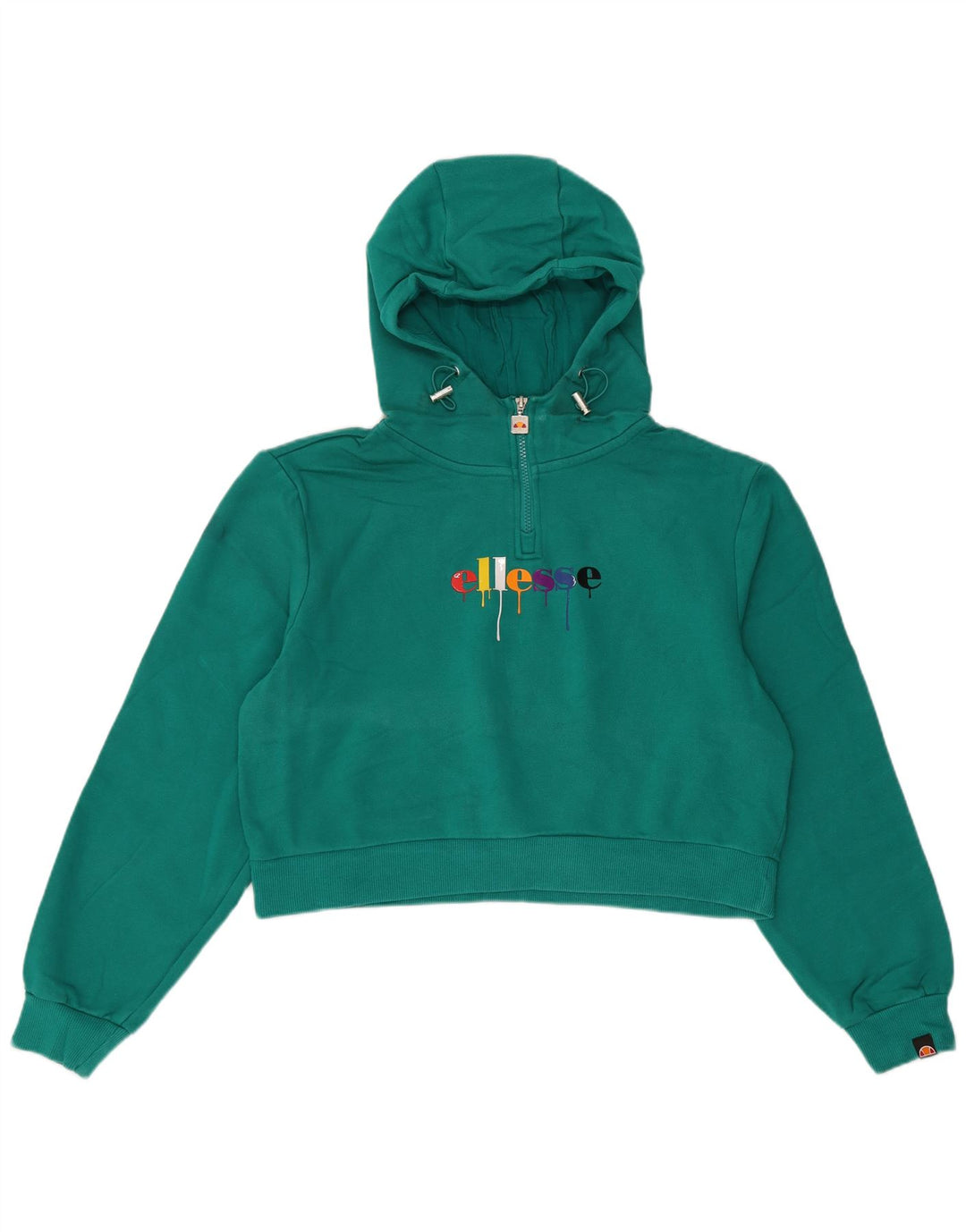 Ellesse moletom feminino oversized com capuz gráfico Reino Unido 12 algodão verde médio
