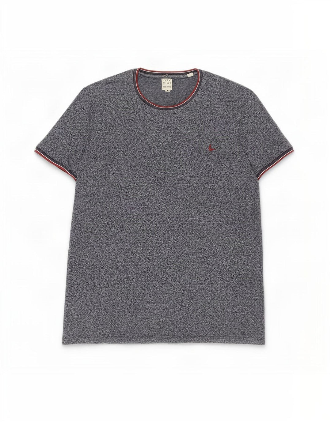 Camiseta masculina Jack Wills Top médio algodão manchado azul marinho