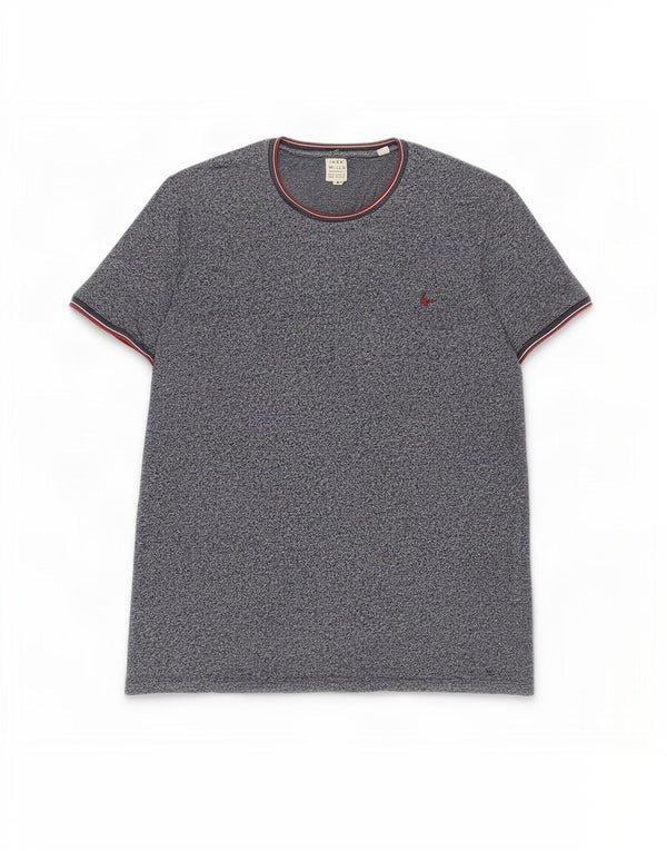 Camiseta masculina Jack Wills Top médio algodão manchado azul marinho