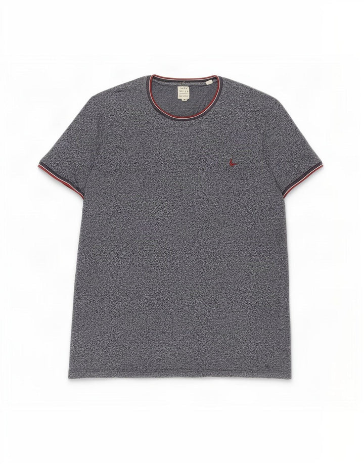 Camiseta masculina Jack Wills Top médio algodão manchado azul marinho