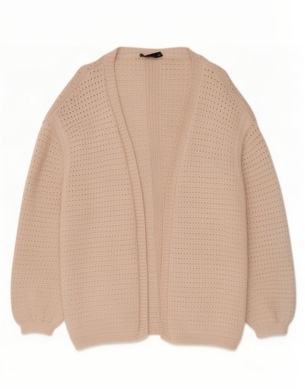 Suéter feminino Marks & Spencer Longline aberto cardigan Reino Unido 18 XL algodão bege