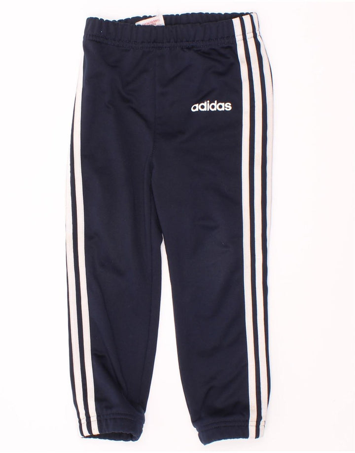 Adidas meninos calças de treino joggers 2-3 anos azul marinho poliéster