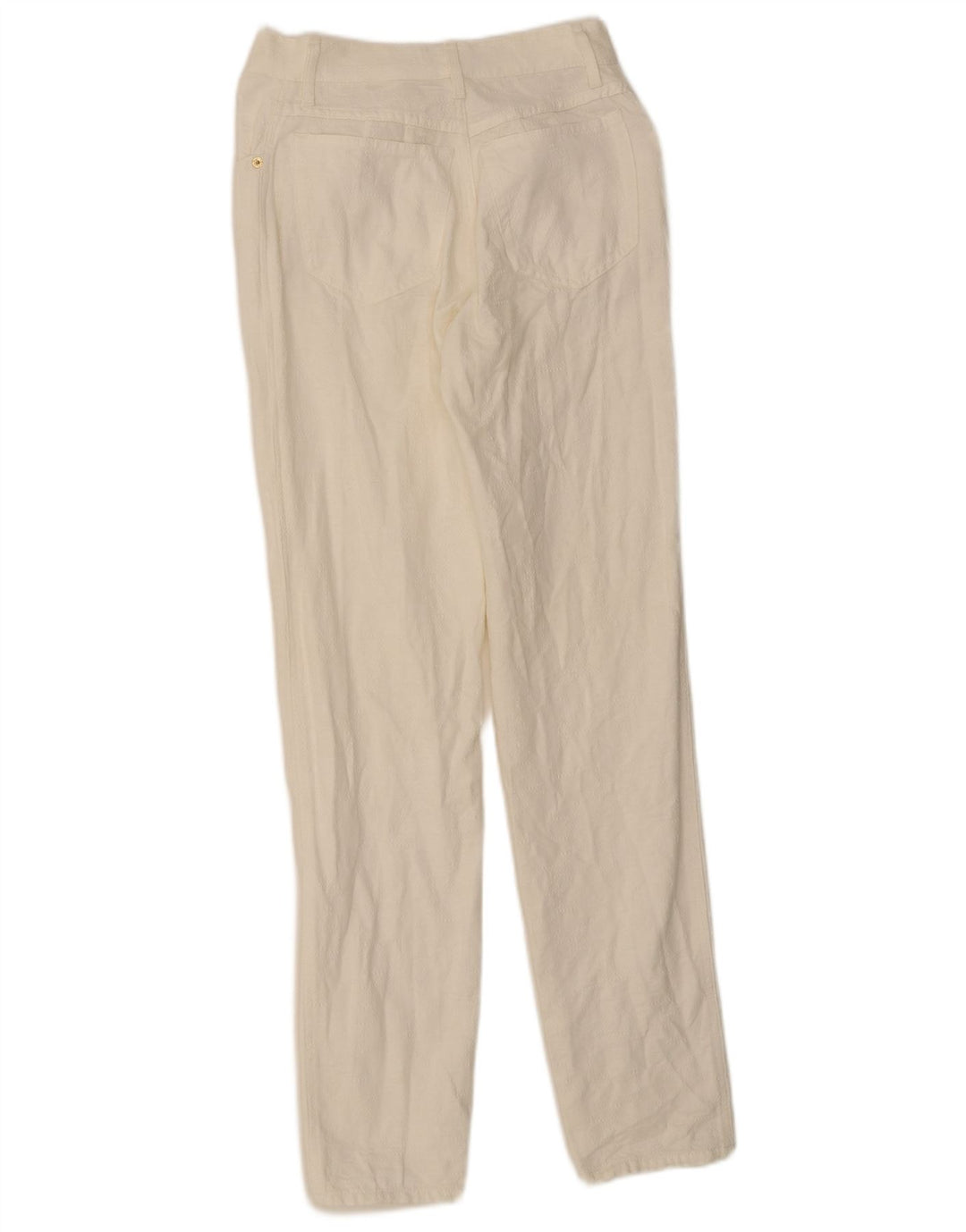 Calça casual feminina ROCCOBAROCCO IT 44 médio W28 L31 algodão branco