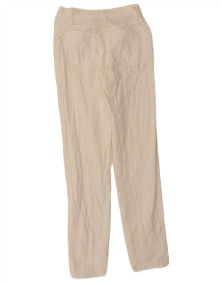 Calça casual feminina ROCCOBAROCCO IT 44 médio W28 L31 algodão branco