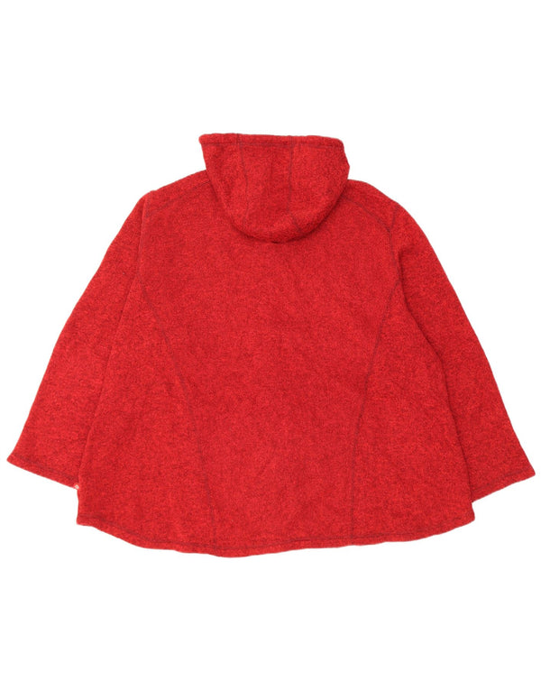 Suéter feminino Dickies com capuz e zíper Reino Unido 22 3XL poliéster manchado vermelho