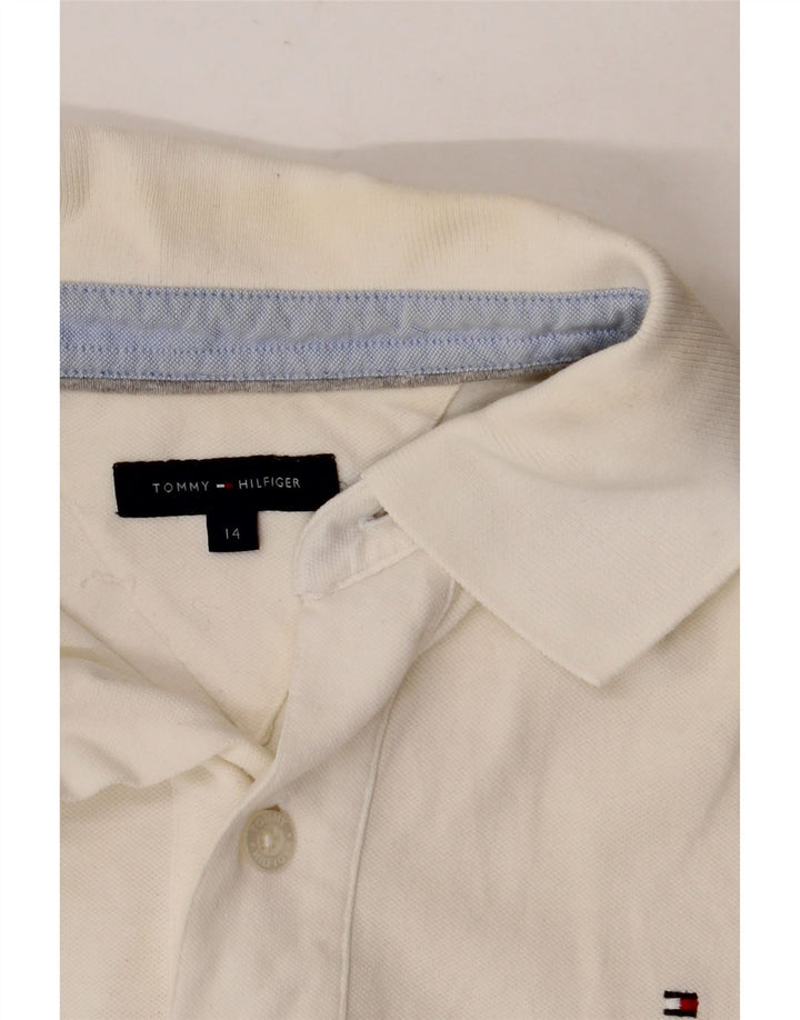 Polo TOMMY HILFIGER Menino 13-14 anos Branco