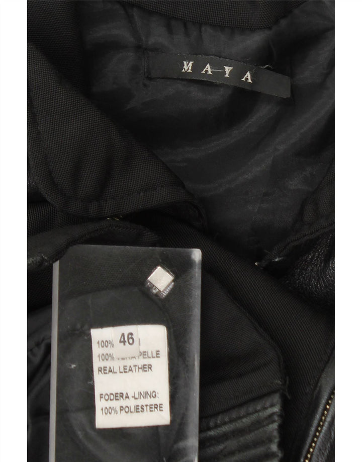 Jaqueta bomber feminina vintage IT 46 grande couro preto