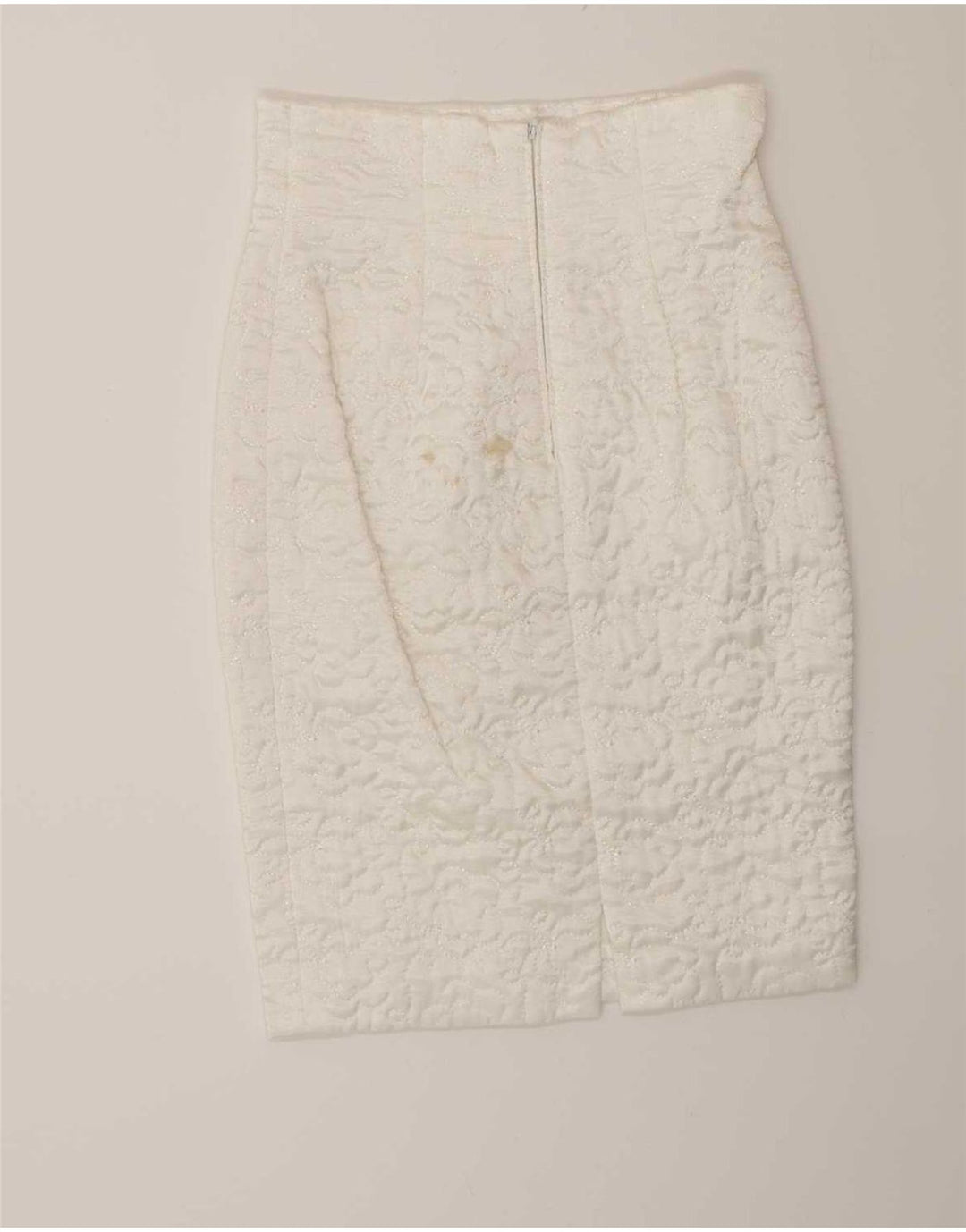 Conjunto de saia feminina vintage de 2 peças IT 44 médio W28 viscose branca