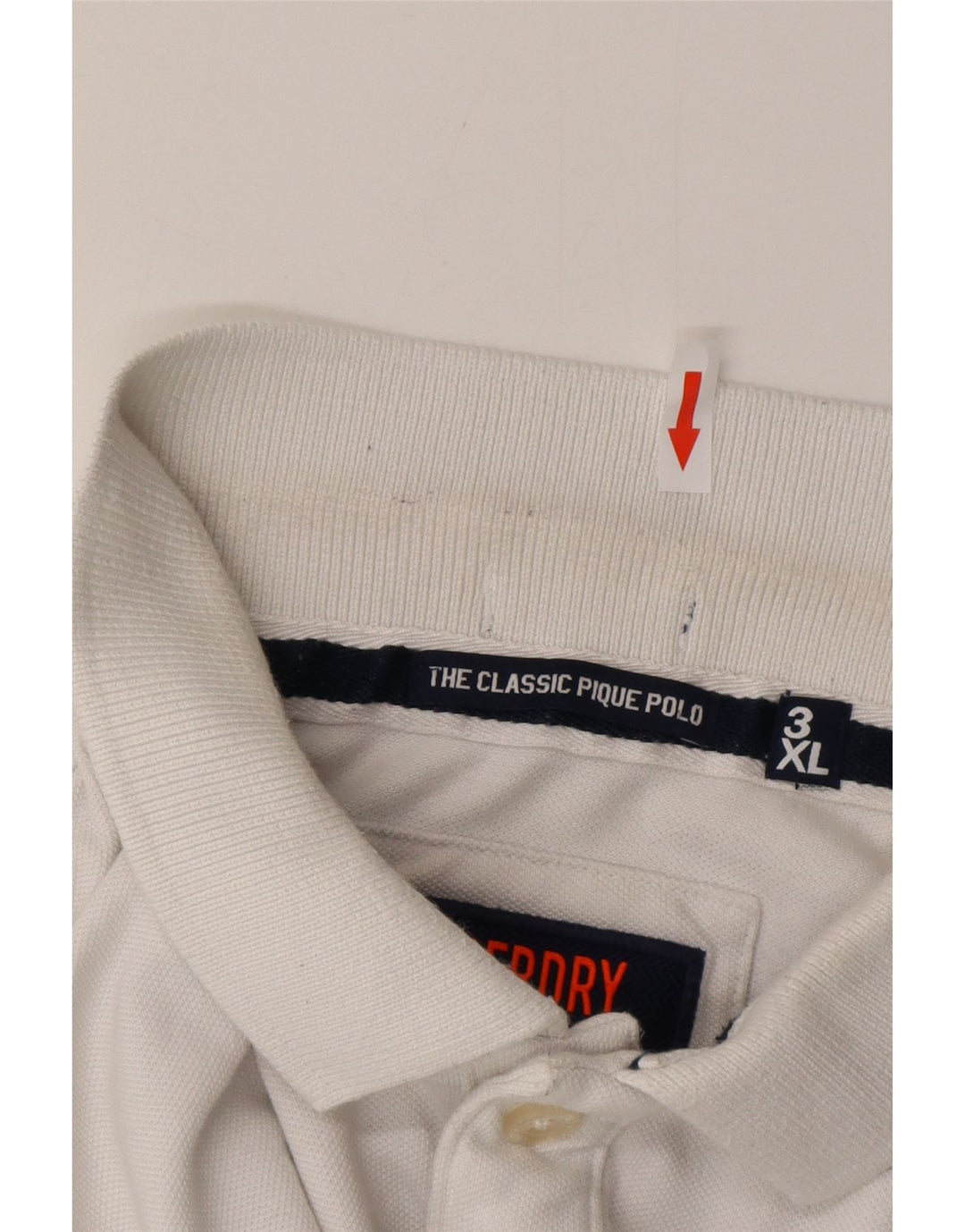 Camisa polo masculina SUPERDRY Classic Fit 3XL algodão branco