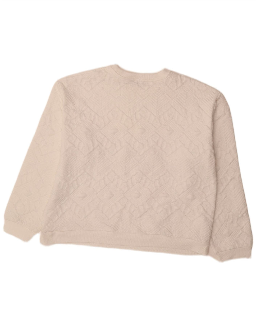 Zara moletom feminino oversized jumper UK 16 grande branco geométrico