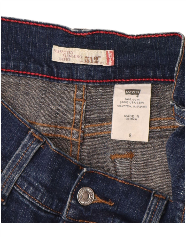 Calça jeans feminina Levi's 512 Perfectly Slimming Capri US 8 Médio W28 L19 Azul