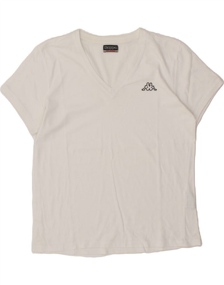 KAPPA Womens T-Shirt Top UK 20 2XL White Cotton Vintage Kappa and Second-Hand Kappa from Messina Hembry 