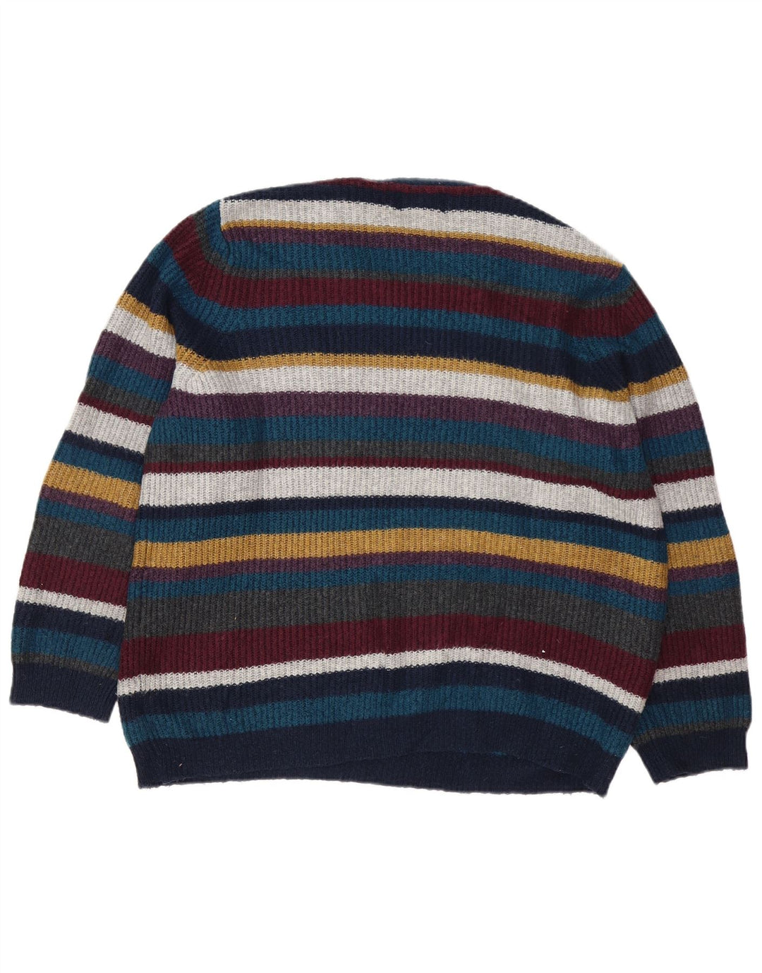 Suéter masculino Marks & Spencer com gola redonda listrado médio multicolorido