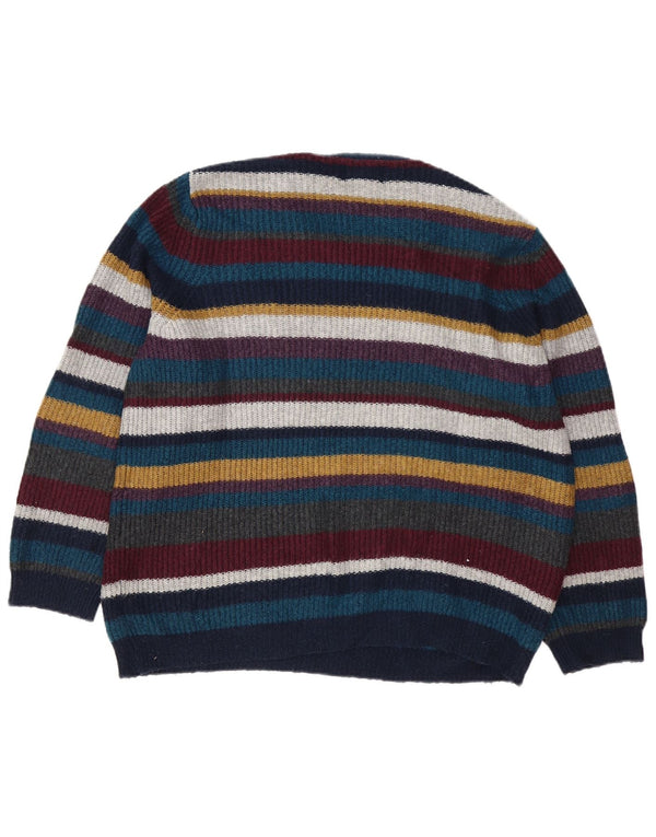 Suéter masculino Marks & Spencer com gola redonda listrado médio multicolorido