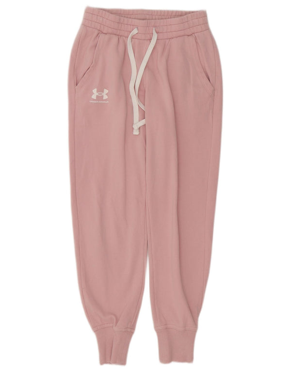 Calça de treino feminina Under Armour Joggers UK 4 XS algodão rosa