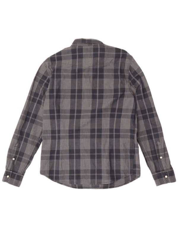 Camisa masculina Lee Slim Fit grande algodão xadrez cinza