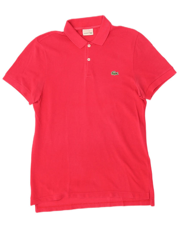 Camisa polo masculina Lacoste tamanho 3 pequeno algodão rosa