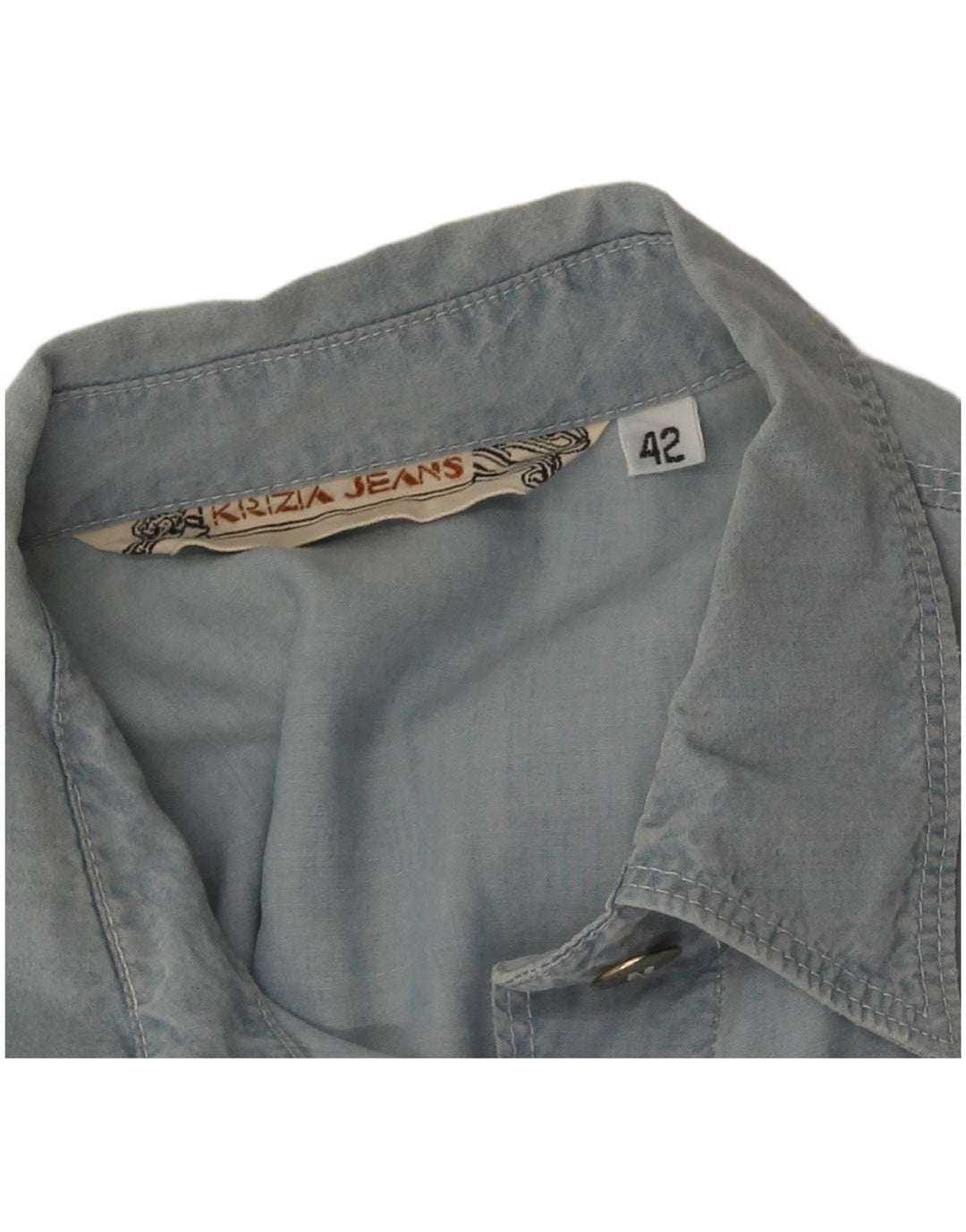 Camisa feminina Krizia Jeans IT 42 azul médio