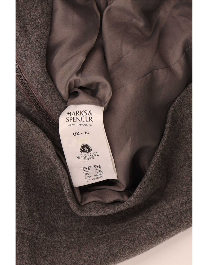 Jaqueta bomber feminina Marks & Spencer de grandes dimensões Reino Unido 10 pequena lã cinza