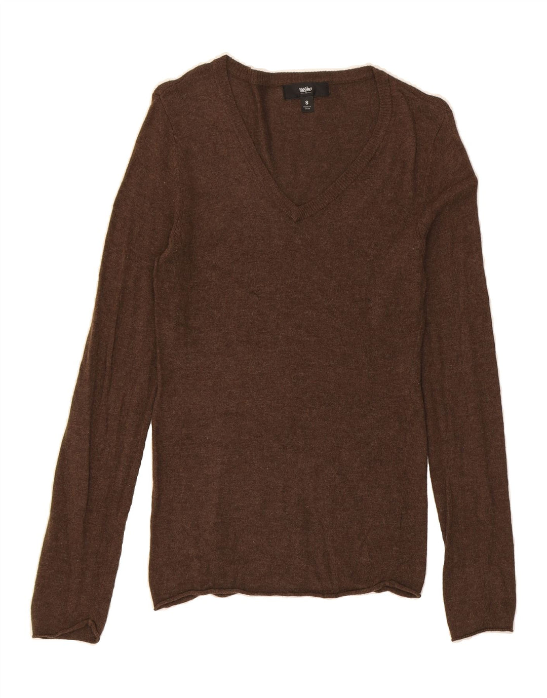 MOSSIMO Womens V-Neck Jumper Sweater UK 8 Small Brown Nylon Vintage Mossimo and Second-Hand Mossimo from Messina Hembry 
