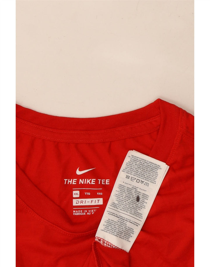 Camiseta masculina NIKE Dri Fit Graphic Top 2XL poliéster vermelho