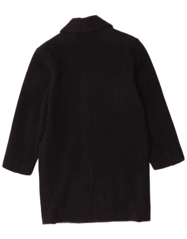 Trussardi Jeans Casaco feminino duplo breasted IT 42 lã virgem preta média