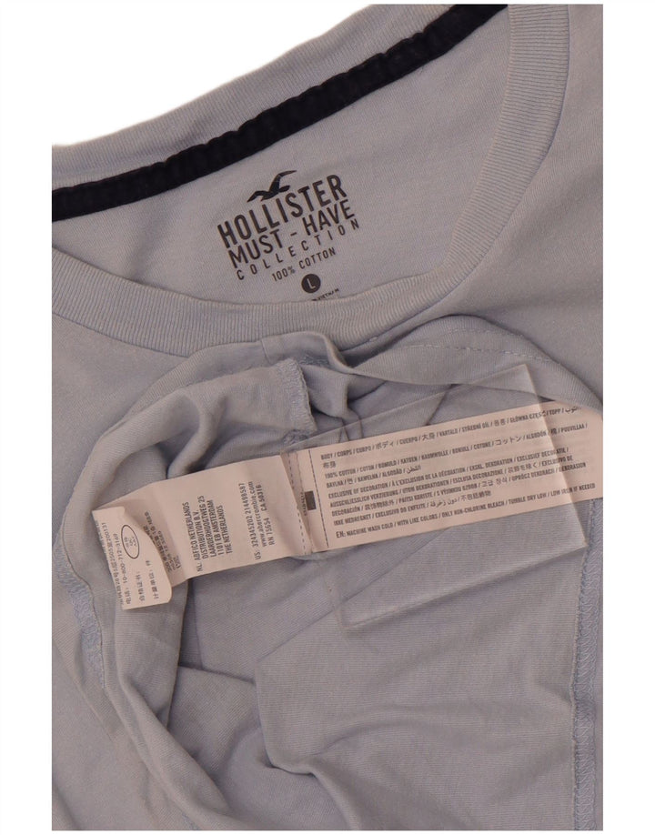 Camiseta masculina Hollister grande algodão azul