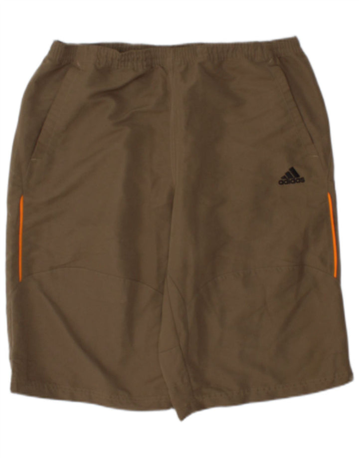 Adidas Mens Sport Shorts Médio Cáqui Colourblock Poliéster