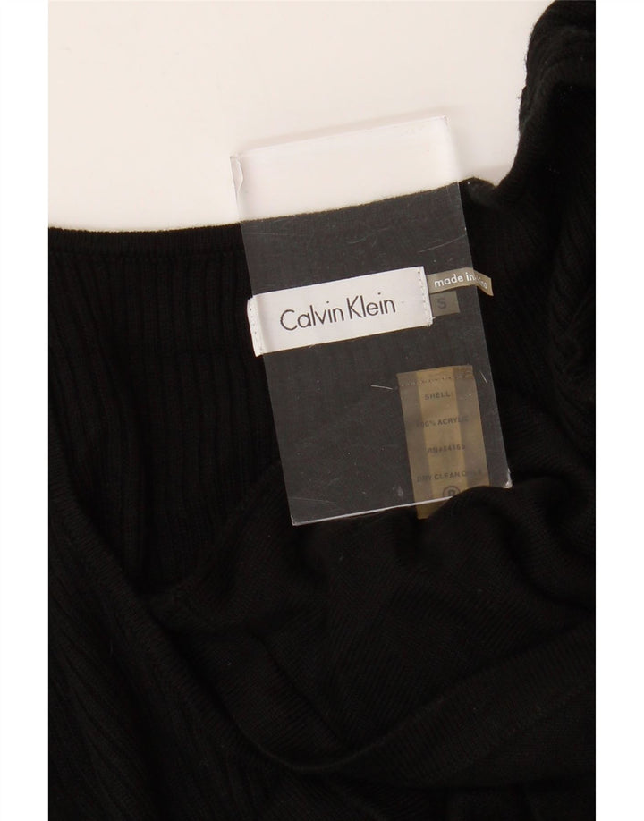 Vestido jumper feminino CALVIN KLEIN manga 3/4 Reino Unido 10 pequeno acrílico preto