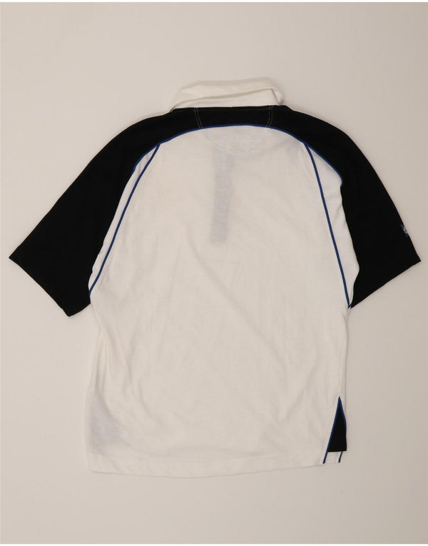 Camisa polo masculina Sergio Tacchini pequena branca de algodão colorblock