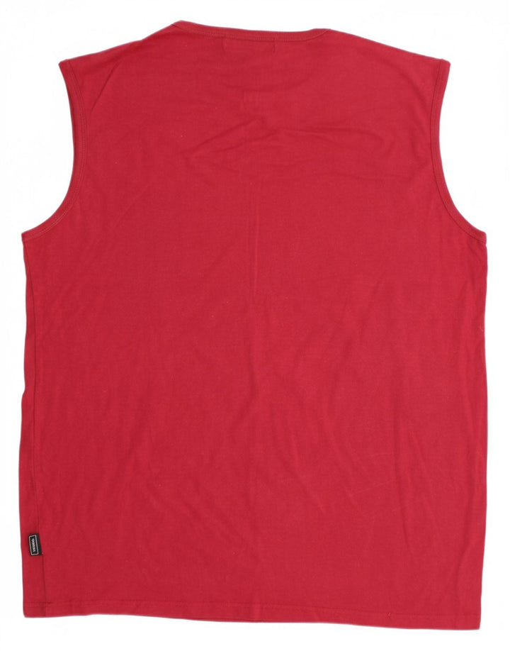 DONNAY Mens Colete Top 2XL Algodão Vermelho