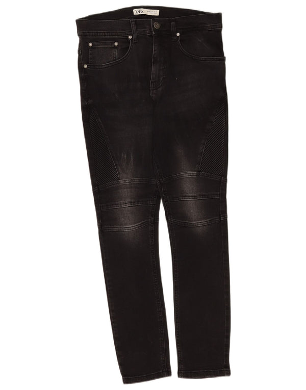 ZARA Mens Slim Jeans EU 38 Pequeno W30 L28 Algodão Preto