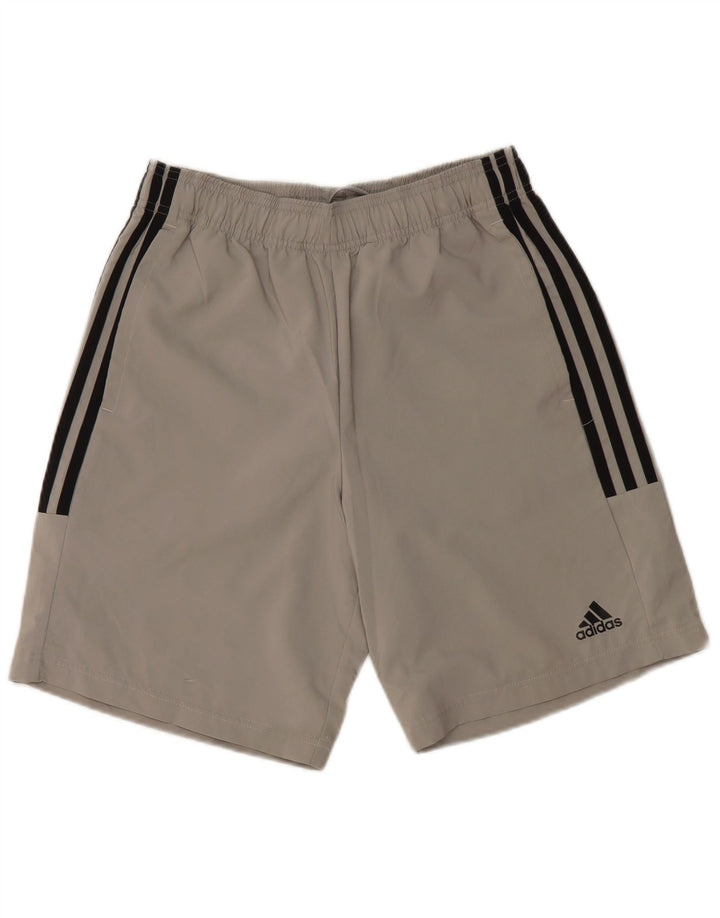 Shorts esportivos masculinos Adidas pequeno poliéster cinza