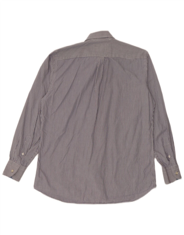 Camisa masculina Harmont & Blaine pequena listrada azul de algodão