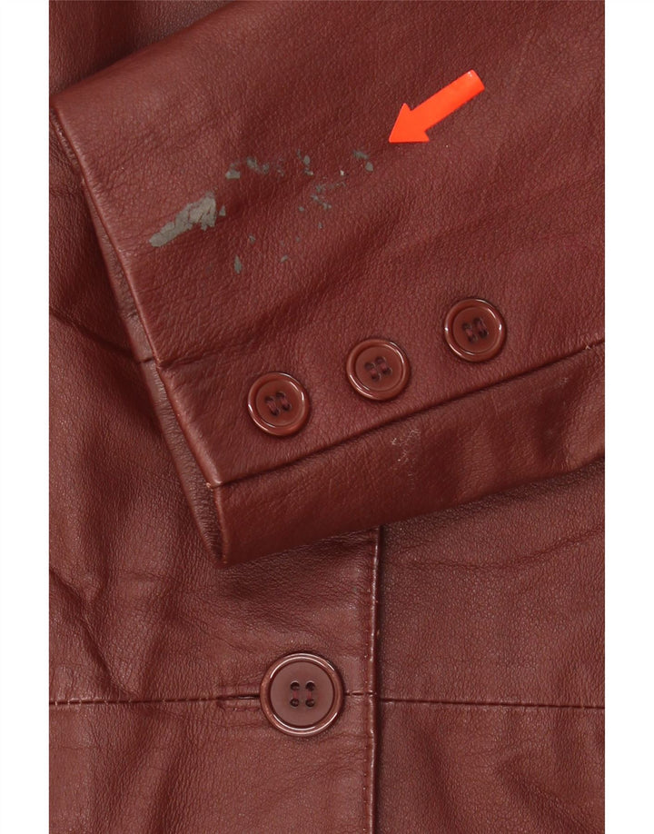 VINTAGE Womens Leather Jacket EU 46 XL Brown Leather Vintage Vintage and Second-Hand Vintage from Messina Hembry 