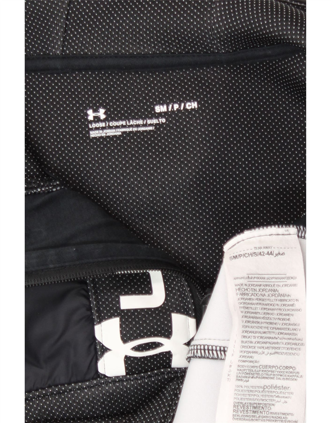 Suéter masculino Under Armour Graphic Zip com capuz pequeno poliéster manchado preto