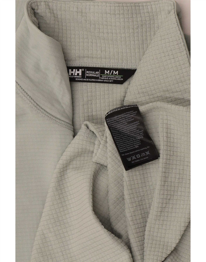 Pulôver masculino Helly Hansen com zíper e gola em bloco colorido verde médio