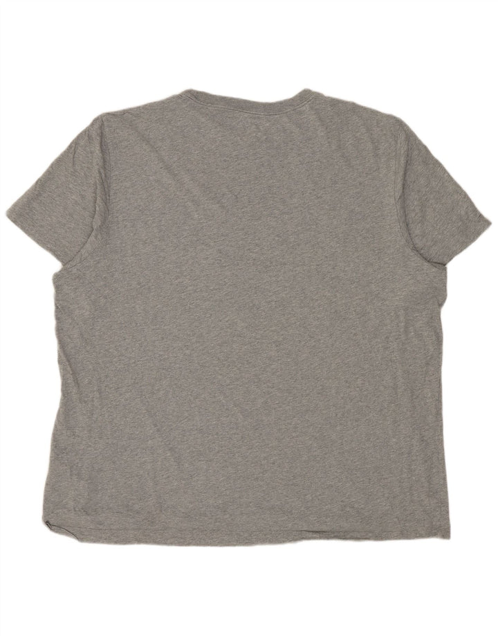 Camiseta masculina NIKE Top 2XL cinza manchado de algodão