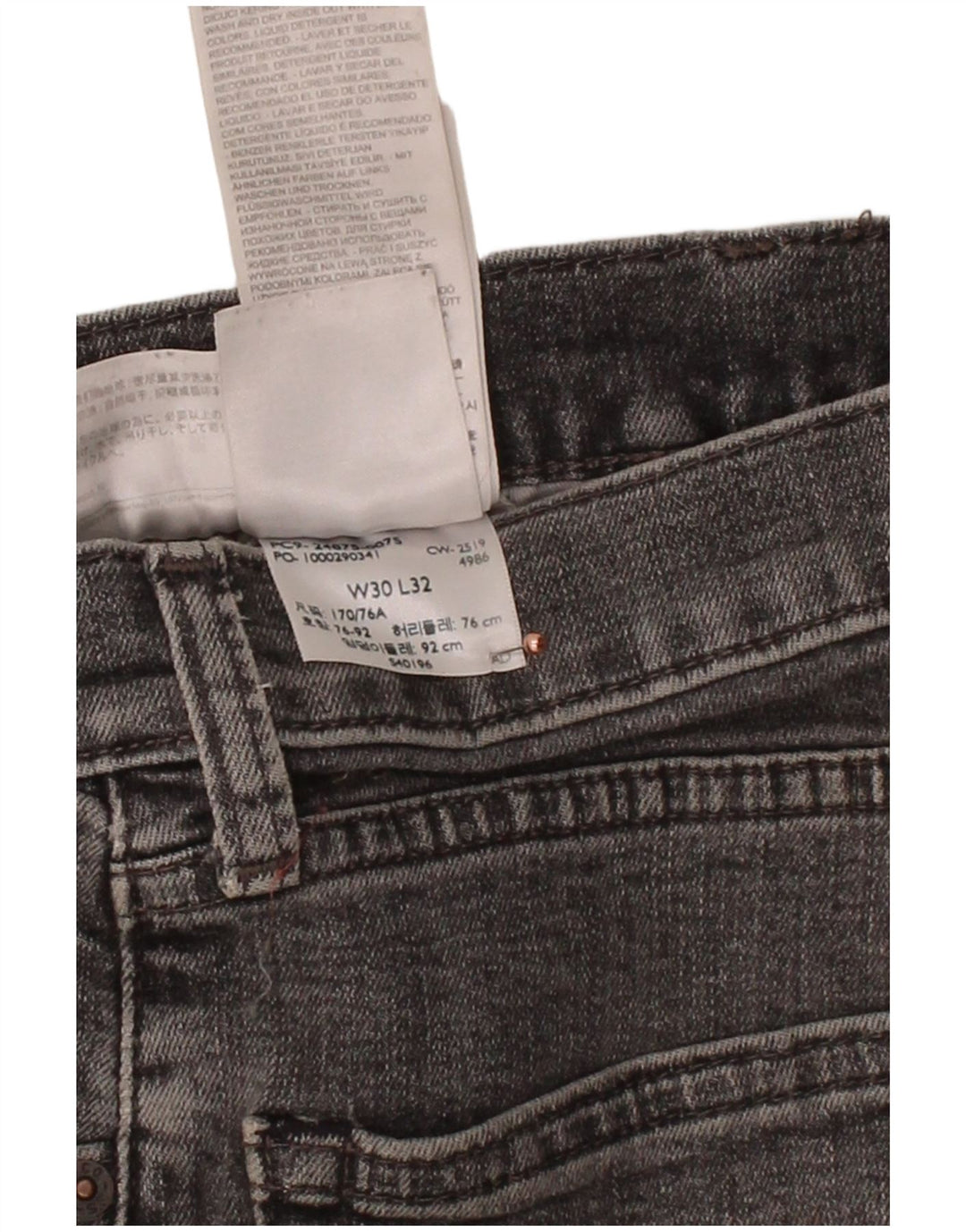LEVI'S Jeans Skinny Masculino W30 L32 Algodão Cinza
