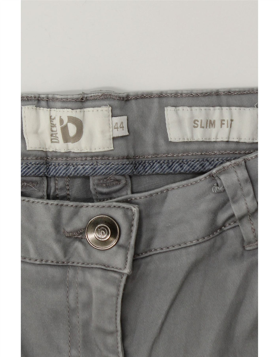 Calça feminina casual slim fit da Dack IT 44 médio W28 L30 algodão cinza