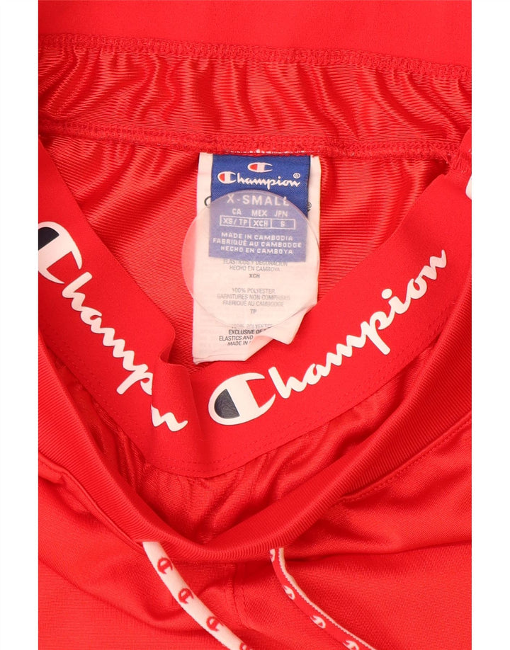 Shorts esportivos gráficos femininos CHAMPION UK 4 XS poliéster vermelho