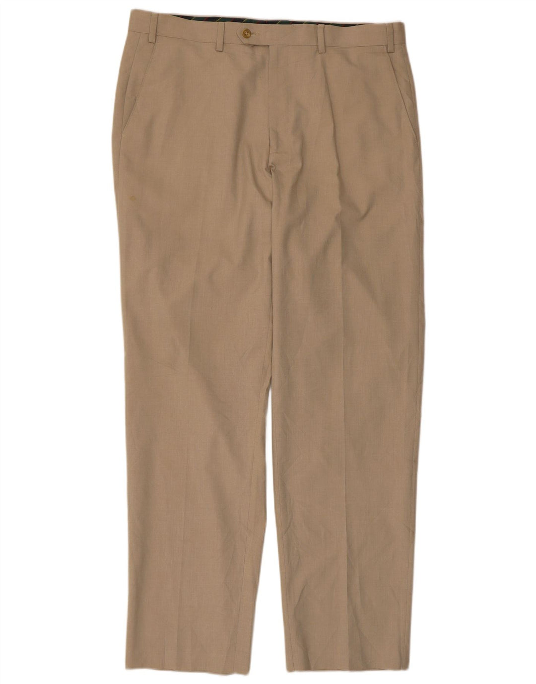 Calça masculina de terno reto CHAPS W36 L32 poliéster bege