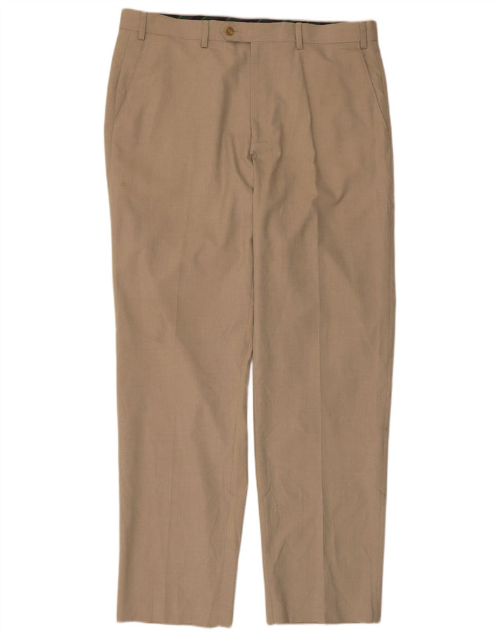 Calça masculina de terno reto CHAPS W36 L32 poliéster bege