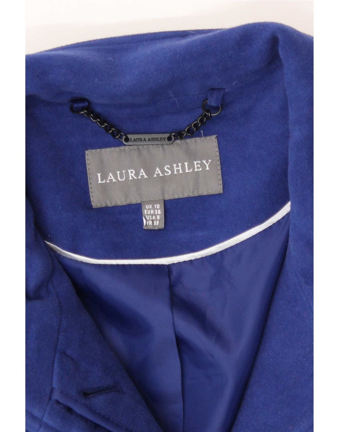 Sobretudo feminino Laura Ashley Reino Unido 10 pequeno algodão azul